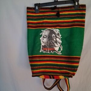 Green Striped Backpack